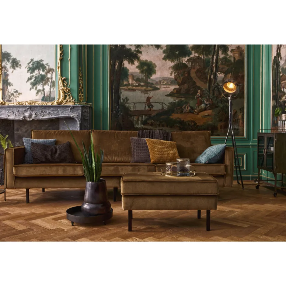 Discount Woood BRONCO Grand canapé 4 places vintage velours