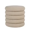 Best House Nordic BROOKLYN Pouf coffre rond en tissu bouclette ø44cm