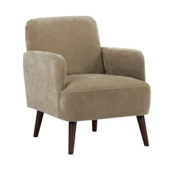 Hot Drawer BROOKS Fauteuil rétro en tissu chenille pieds bois foncé