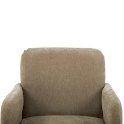 Hot Drawer BROOKS Fauteuil rétro en tissu chenille pieds bois foncé