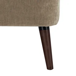 Hot Drawer BROOKS Fauteuil rétro en tissu chenille pieds bois foncé