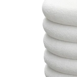 Clearance Drawer BUBBLE Lot de 2 poufs coffres ronds en tissu bouclette ø47cm