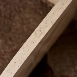Best Drawer BULLY Table basse ronde en verre trempé et effet travertin ø75cm