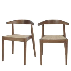 Online Drawer BUNGA Lot de 2 chaises en teck et cannage