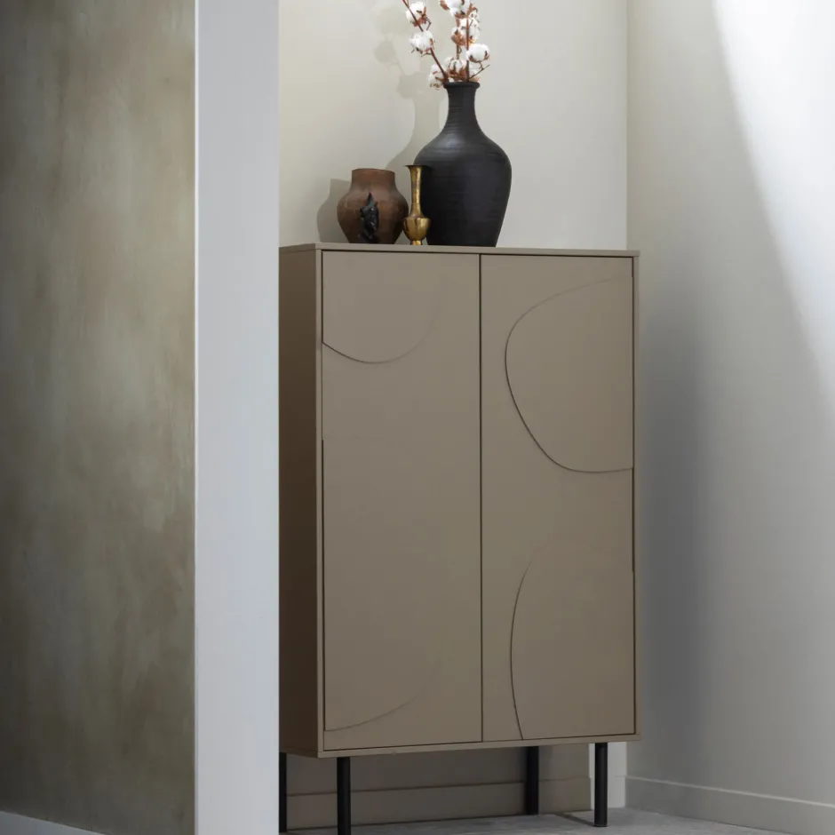 Sale Woood CADIZ Buffet haut 2 portes en bois H135cm