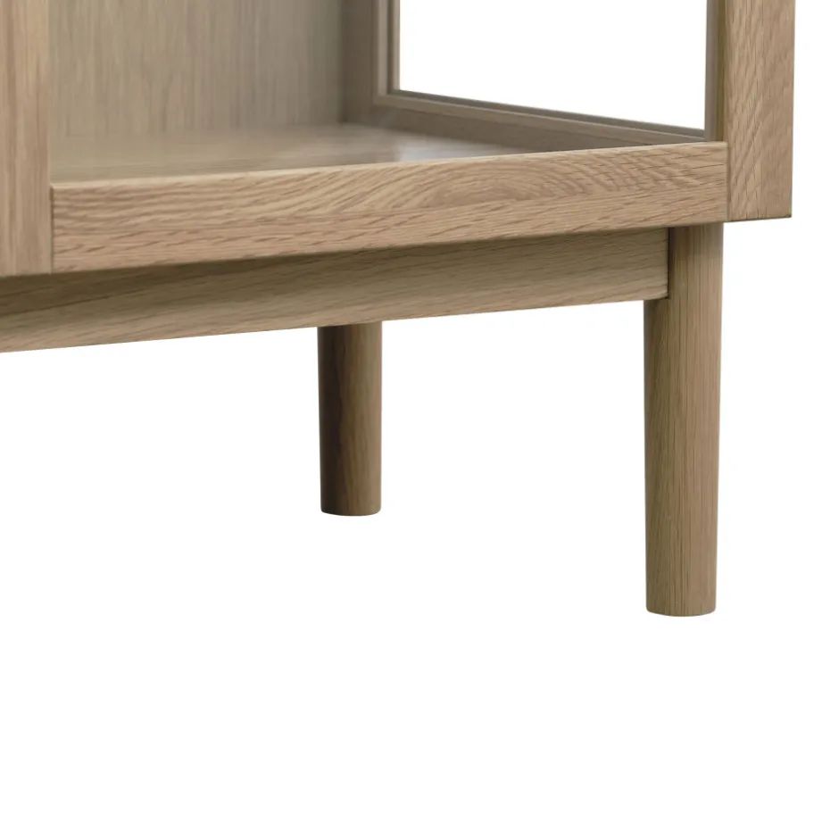 New No name CAHIR Vitrine 2 portes en verre trempé et bois H140cm