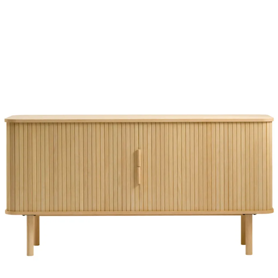 Discount No name CALLAN Buffet aux portes coulissantes en bois strié L160cm