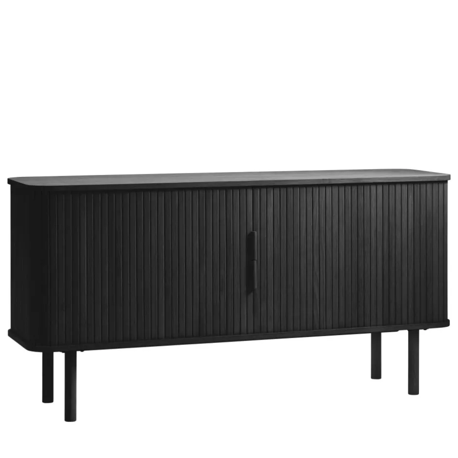 Discount No name CALLAN Buffet aux portes coulissantes en bois strié L160cm