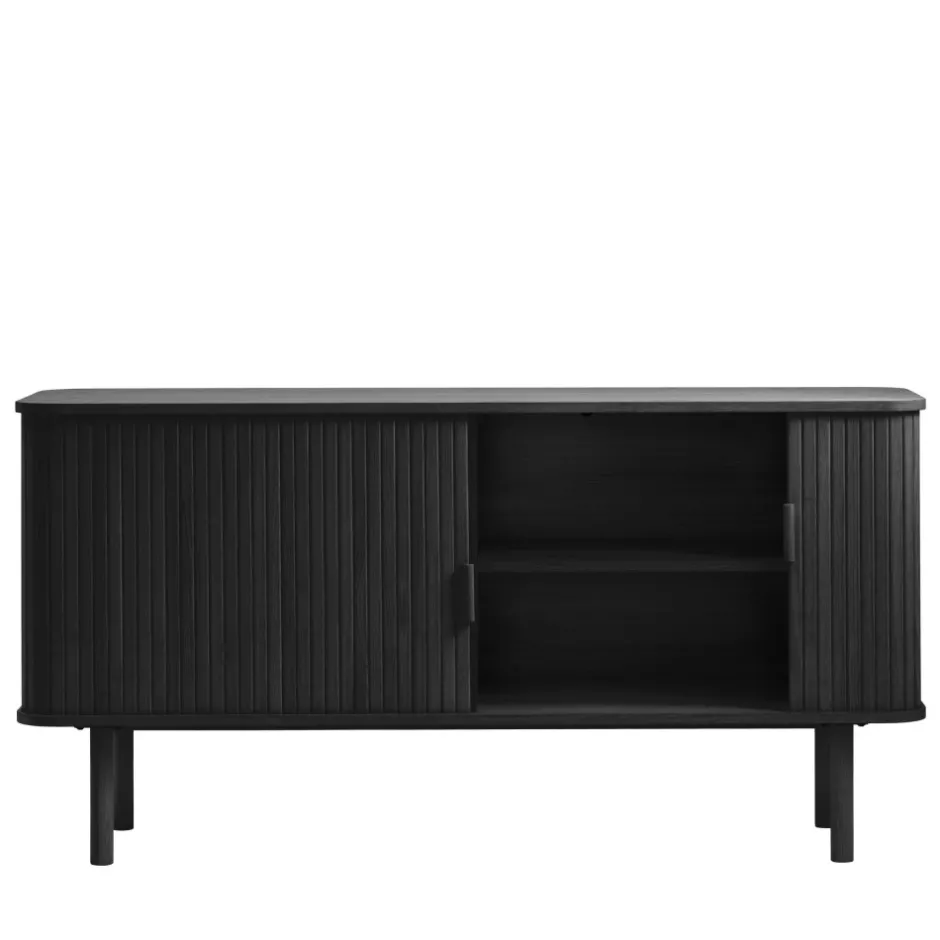 Discount No name CALLAN Buffet aux portes coulissantes en bois strié L160cm