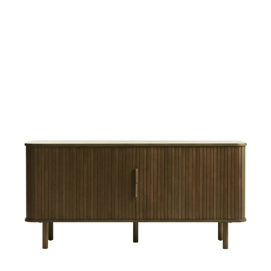 Discount No name CALLAN Buffet aux portes coulissantes en bois strié L160cm
