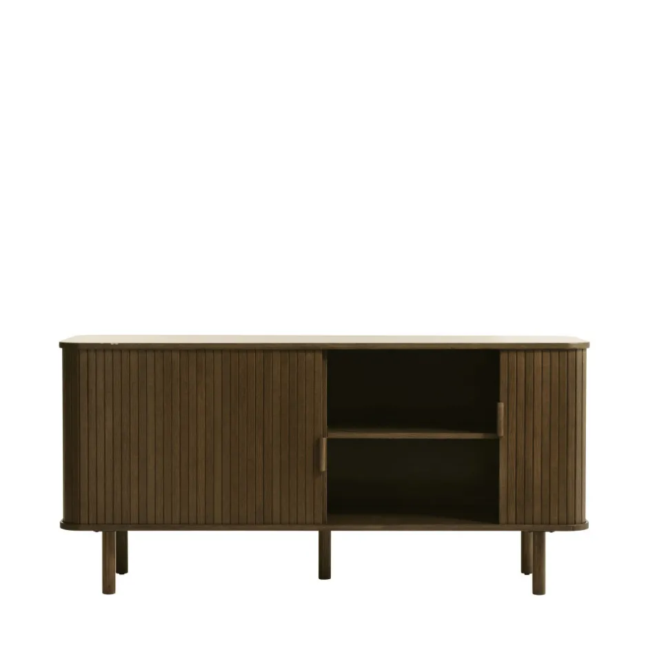 Discount No name CALLAN Buffet aux portes coulissantes en bois strié L160cm