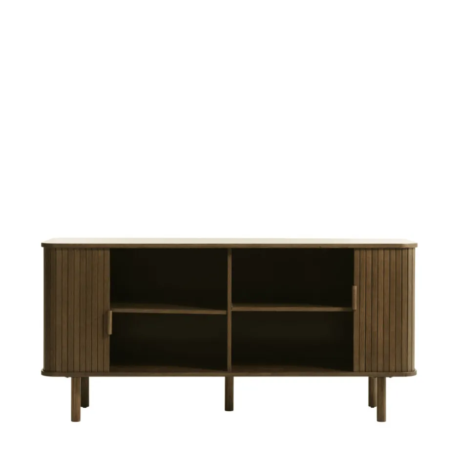 Discount No name CALLAN Buffet aux portes coulissantes en bois strié L160cm