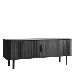 Hot No name CALLAN Meuble TV aux portes coulissantes en bois strié L160cm