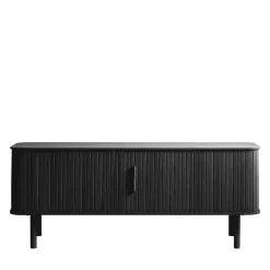 Hot No name CALLAN Meuble TV aux portes coulissantes en bois strié L160cm