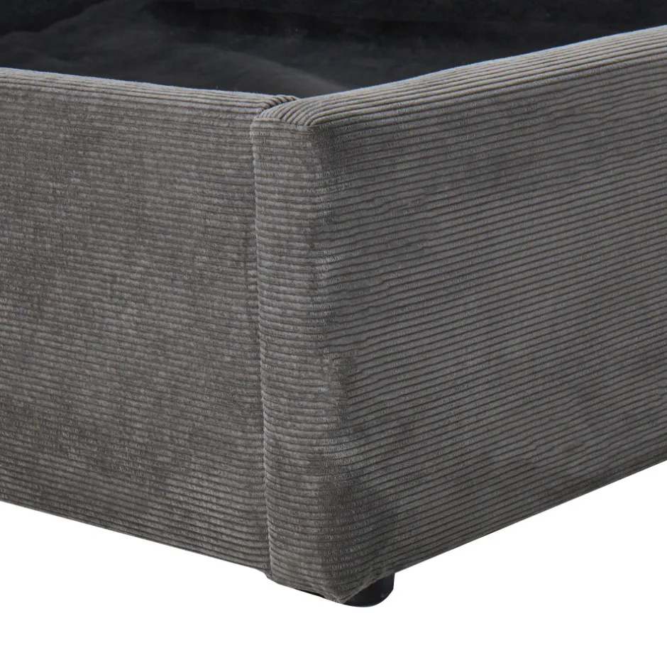 Best Drawer CAMA Lit coffre en velours côtelé 160x200cm