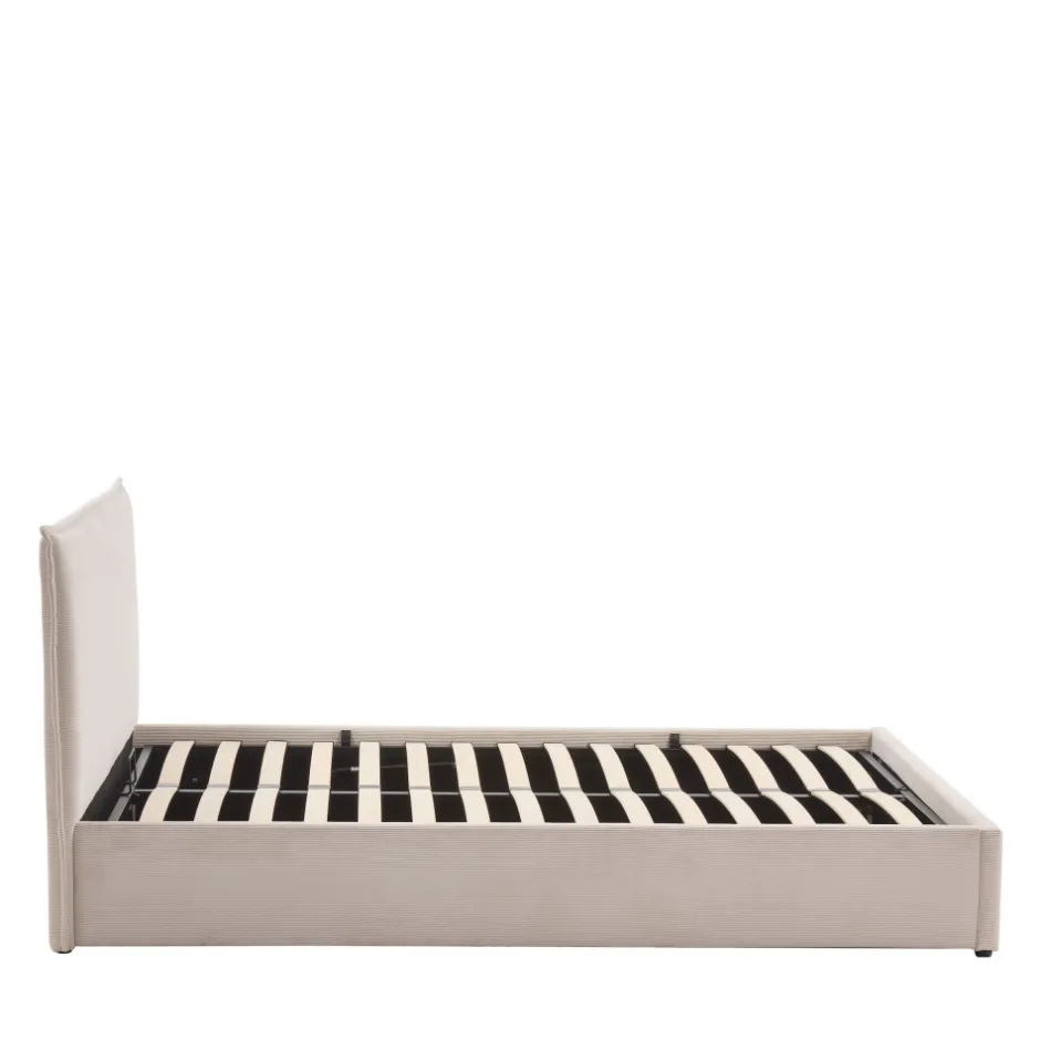 Best Drawer CAMA Lit coffre en velours côtelé 160x200cm
