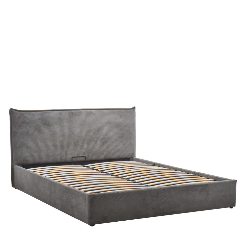 Best Drawer CAMA Lit coffre en velours côtelé 160x200cm