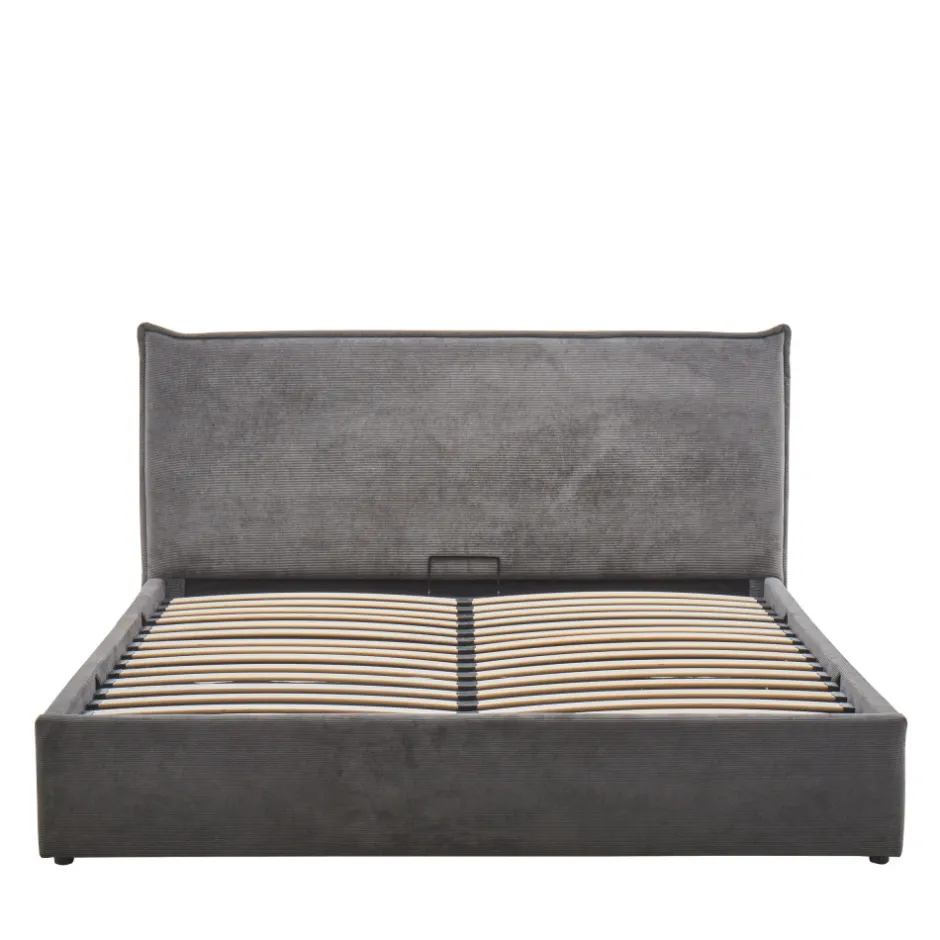 Best Drawer CAMA Lit coffre en velours côtelé 160x200cm