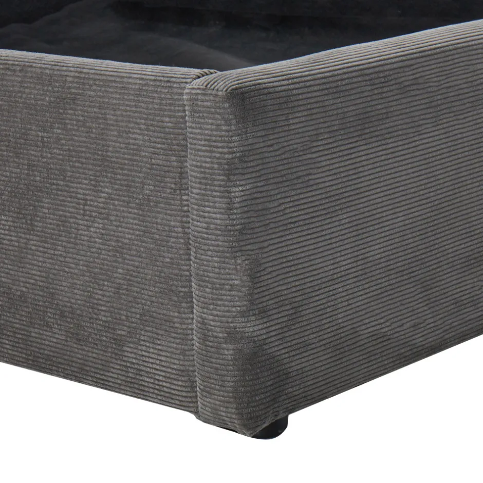 Hot Drawer CAMA Lit coffre en velours côtelé 180x200cm