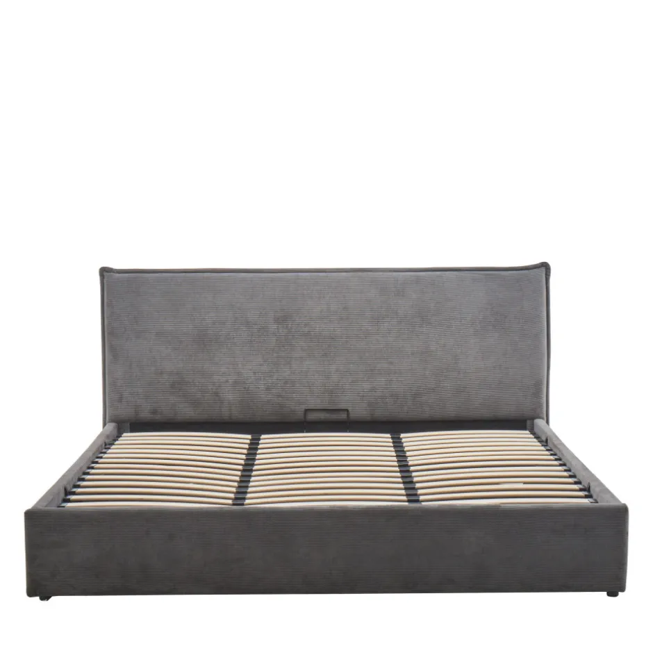 Hot Drawer CAMA Lit coffre en velours côtelé 180x200cm