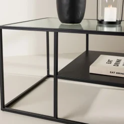 Clearance Venture Home CAMPINAS Table basse 2 plateaux en verre et métal