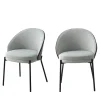 New House Nordic CANELAS Lot de 2 chaises en tissu et métal