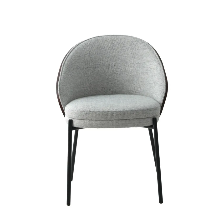 New House Nordic CANELAS Lot de 2 chaises en tissu et métal