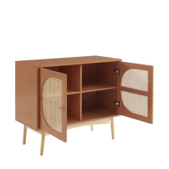 Online No name CANNO Buffet 2 portes en bois et cannage L90cm