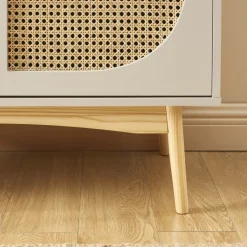 Online No name CANNO Buffet 2 portes en bois et cannage L90cm