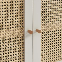 Online No name CANNO Buffet 2 portes en bois et cannage L90cm