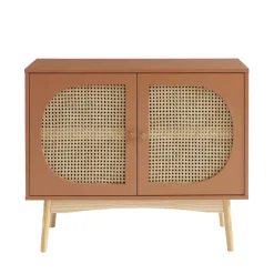 Online No name CANNO Buffet 2 portes en bois et cannage L90cm