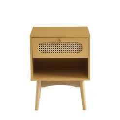 New No name CANNO Table de chevet enfant 1 tiroir en bois et cannage