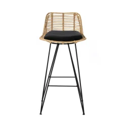Hot Drawer CAPURGANA Lot de 2 chaises de bar design en rotin H 67 cm