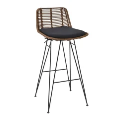 Hot Drawer CAPURGANA Lot de 2 chaises de bar design en rotin H 67 cm