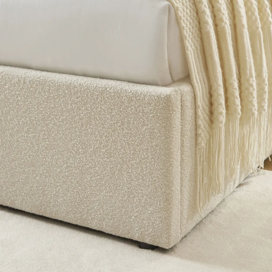 Online No name CARMEN Lit coffre en tissu chenille 140x190cm