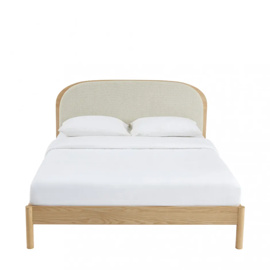 Hot Drawer CARRIE Lit en tissu bouclette et bois 160x200cm