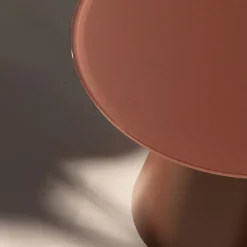 Online Drawer CELESTE Table d'appoint ronde en verre trempé et métal ø45cm