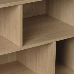 New No name CLANE Bibliothèque 6 niches, 2 portes en bois H140cm