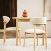 Discount Drawer CLARA Lot de 2 chaises en tissu bouclette et bois