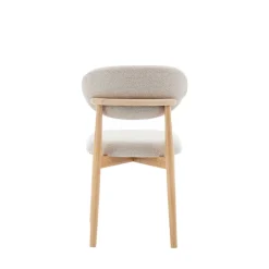 Discount Drawer CLARA Lot de 2 chaises en tissu bouclette et bois