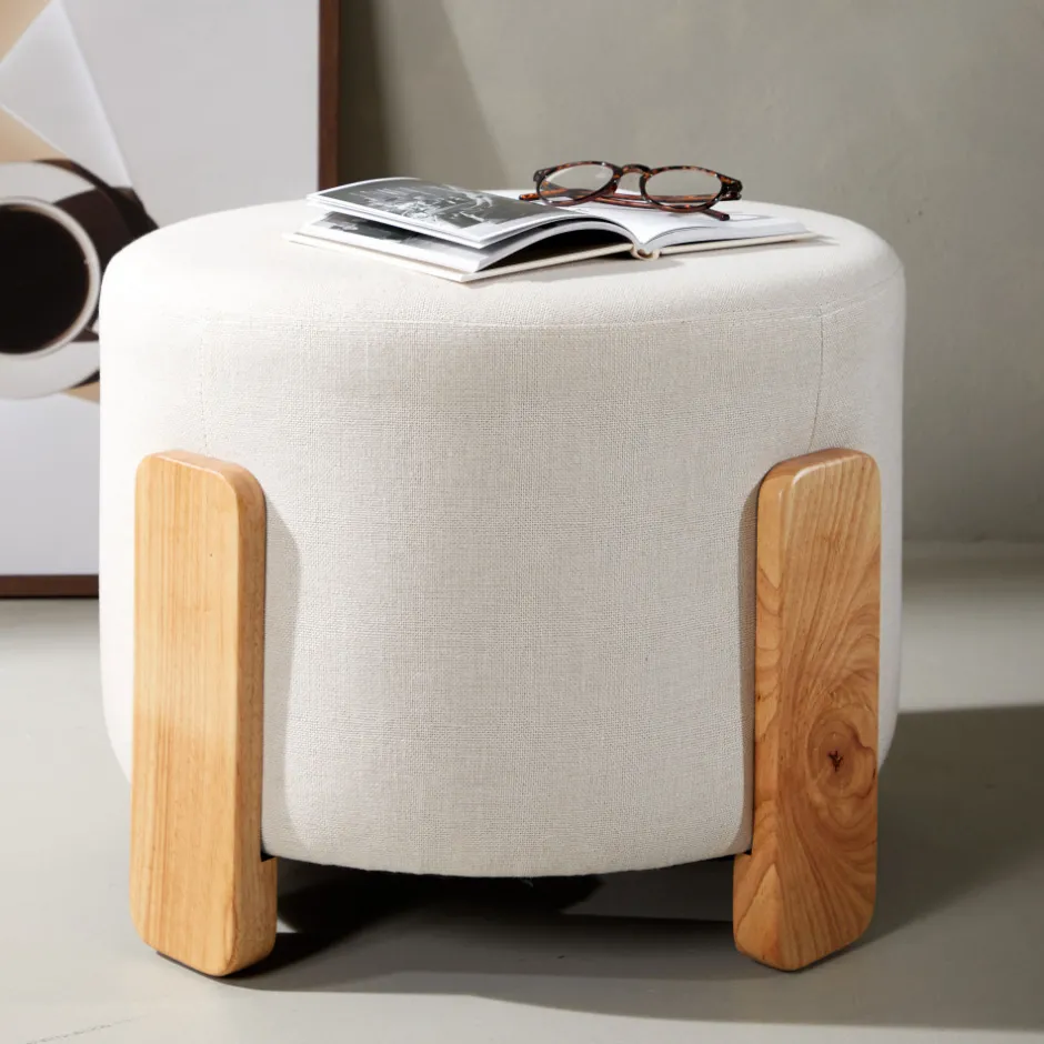 Discount Venture Home COFFEY Pouf rond en tissu ø52,5cm