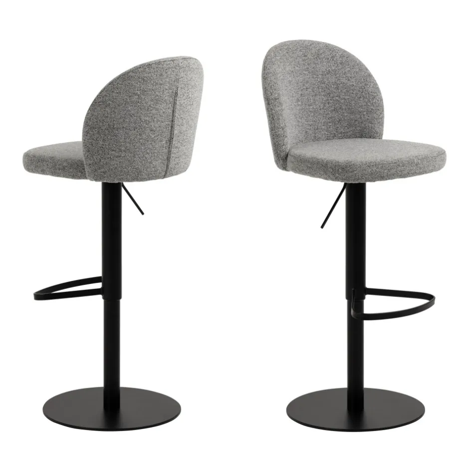 Best Drawer COLOBURA Tabouret de bar réglable en tissu et métal H55-80cm