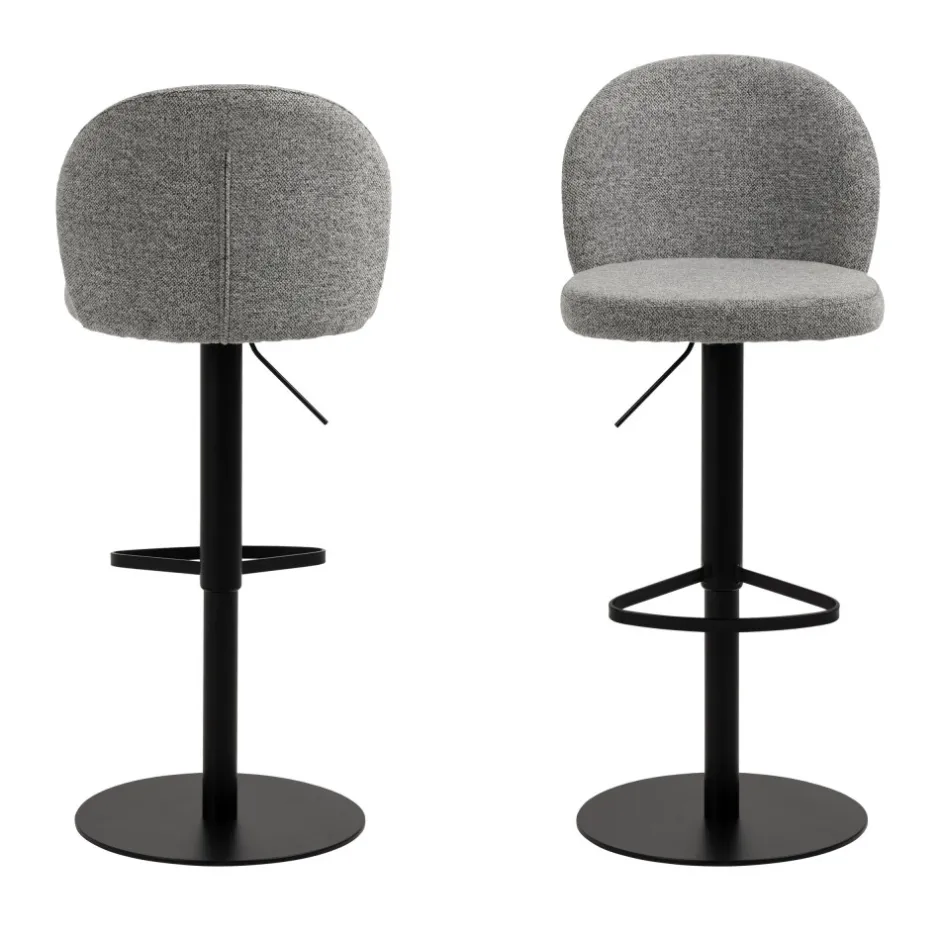 Best Drawer COLOBURA Tabouret de bar réglable en tissu et métal H55-80cm