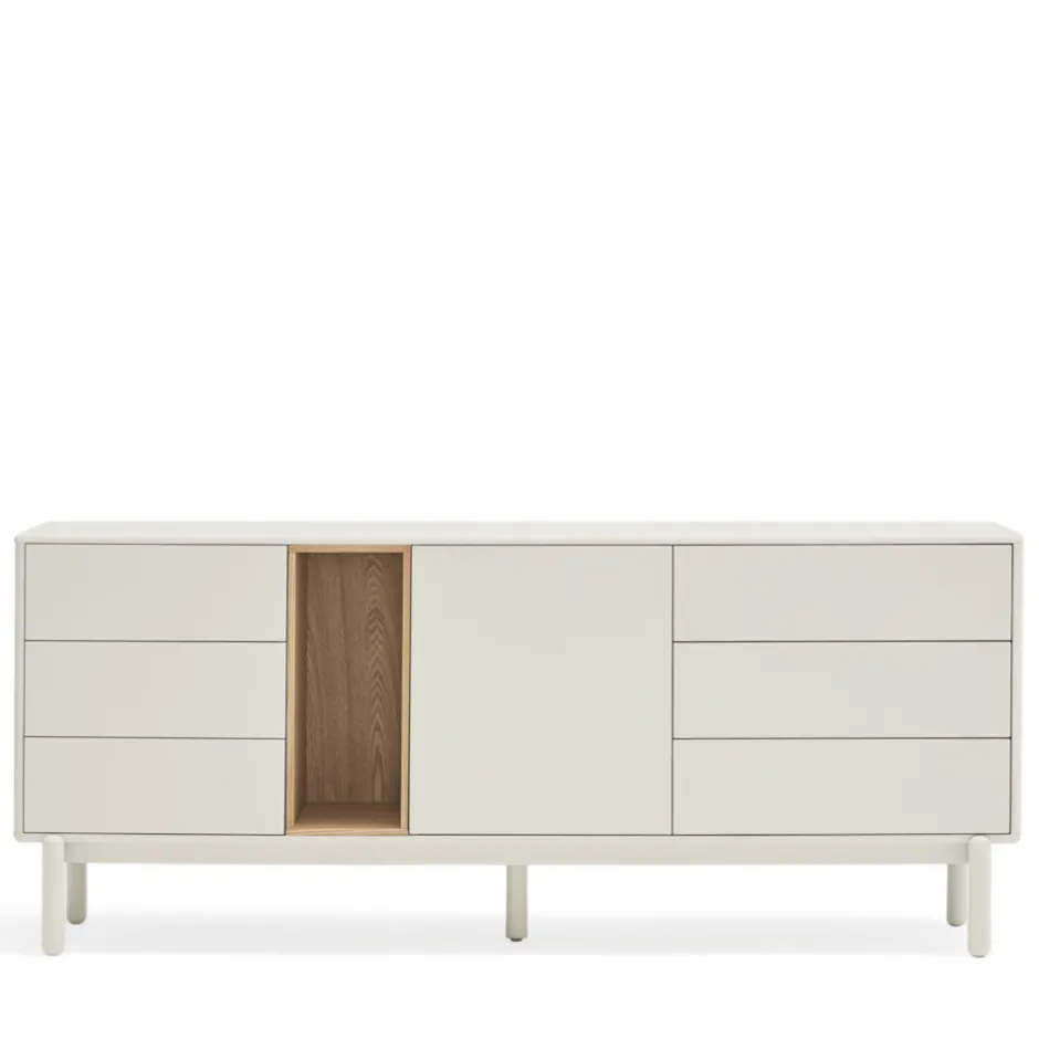 Best Teulat CORVO Buffet 1 porte 6 tiroirs en bois L180cm