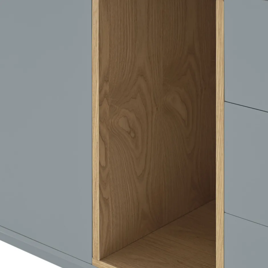 Outlet Teulat CORVO Buffet 1 porte 3 tirois en bois L136,8cm