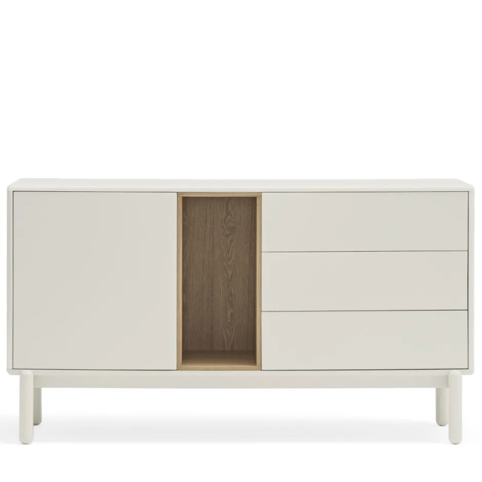 Outlet Teulat CORVO Buffet 1 porte 3 tirois en bois L136,8cm