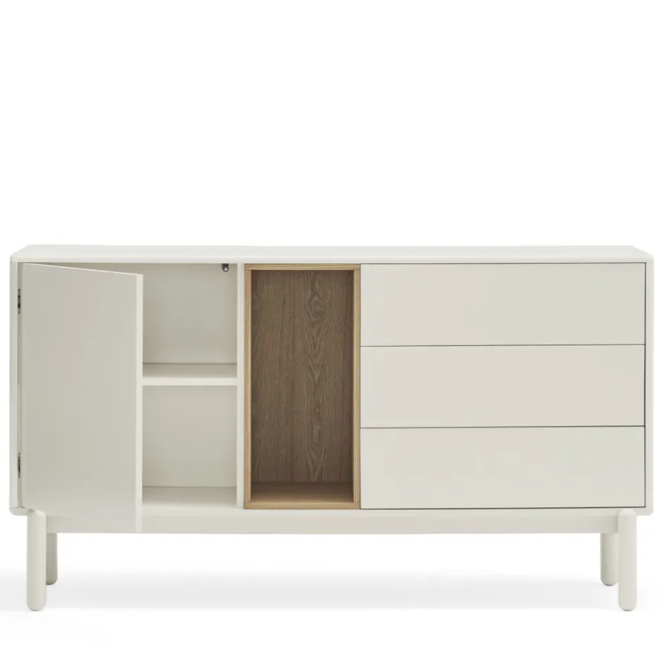 Outlet Teulat CORVO Buffet 1 porte 3 tirois en bois L136,8cm