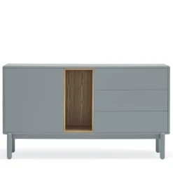 Outlet Teulat CORVO Buffet 1 porte 3 tirois en bois L136,8cm