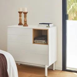 Online Teulat CORVO Commode 4 tiroirs 1 niche en bois L90xH90cm