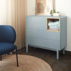Online Teulat CORVO Commode 4 tiroirs 1 niche en bois L90xH90cm